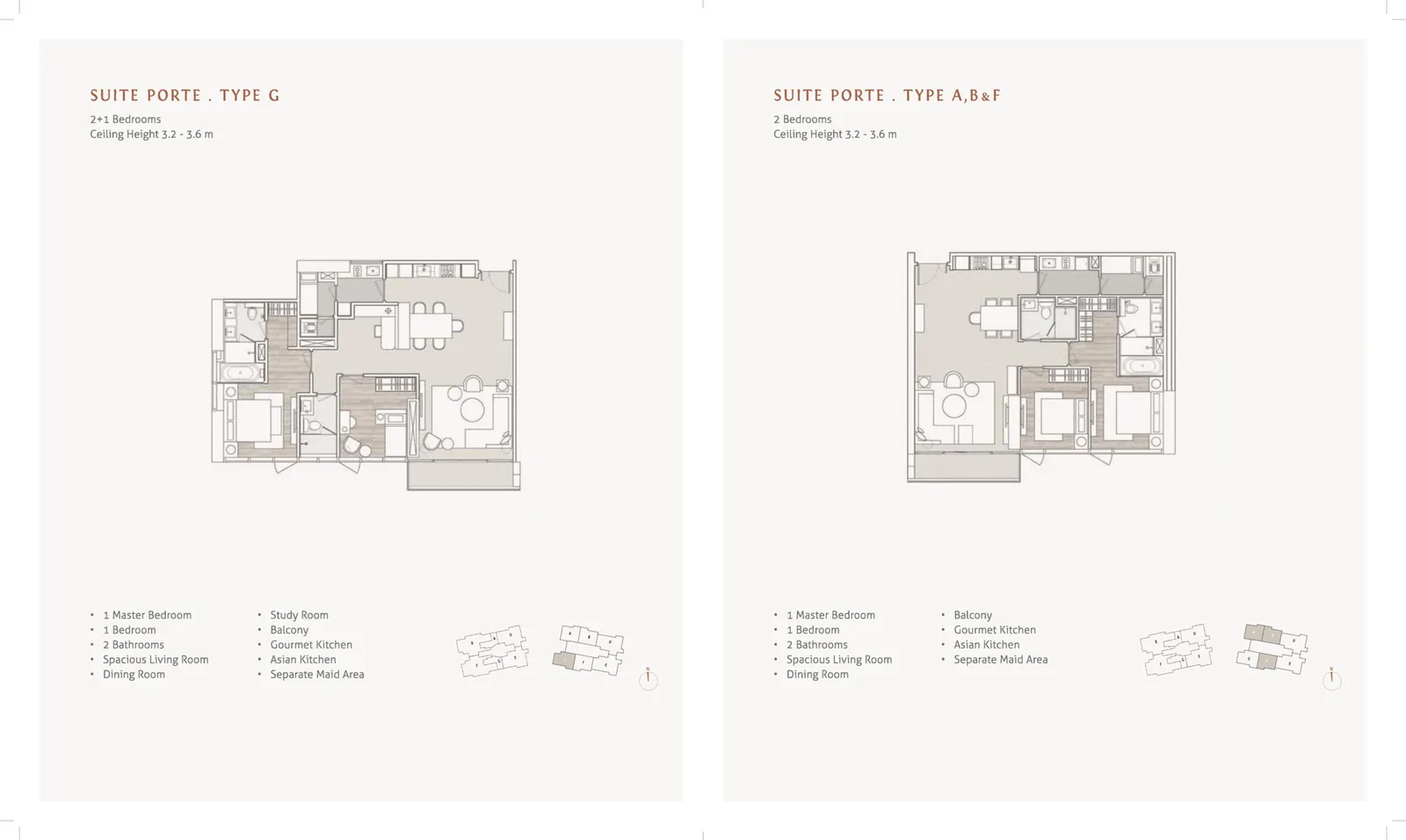 Floor plan Suite Porte G dan ABF