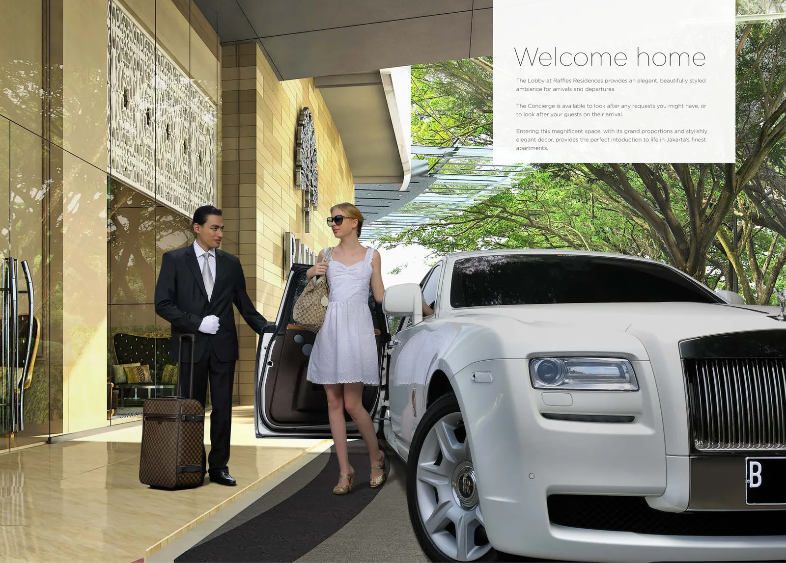 Drop-off area Raffles Residences Jakarta — concierge dan valet service