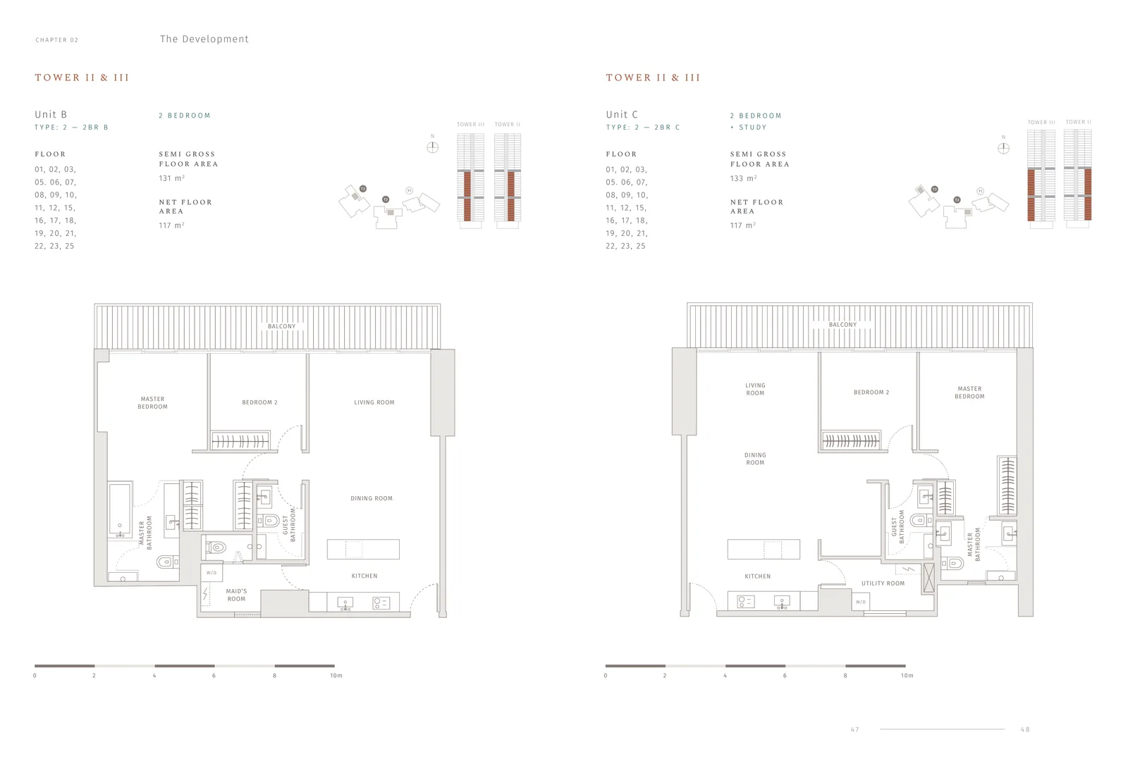 Savyavasa 2 bedroom floor plan 131 133 sqm Tower II III